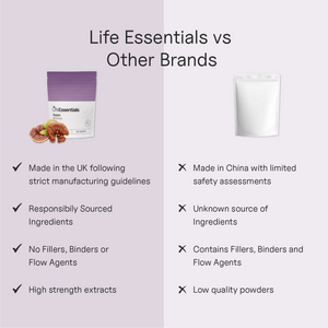 Life Essentials vs other supplement brands comparison chart