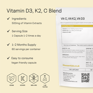 Vitamin D3, K2, C Blend