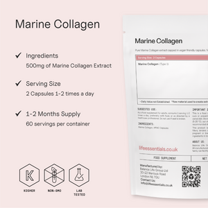 Life Essentials Marine Collagen benefits — skin elasticity, joint health and anti-ageing support