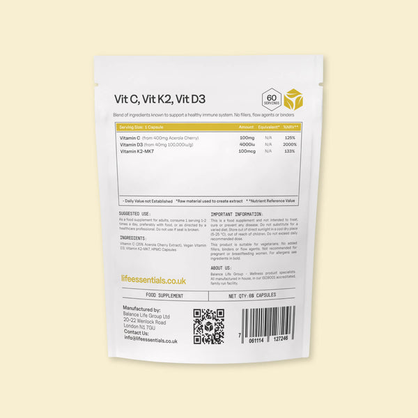 Vitamin D3, K2, C Blend